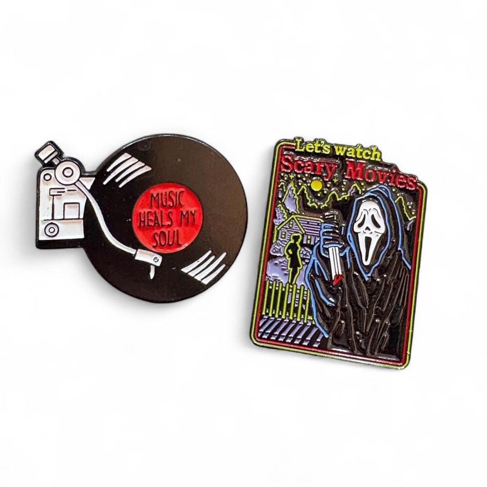 Hot Topic Black and Red Horror Movie Pins
